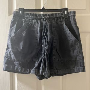 Dark grey paper bag shorts